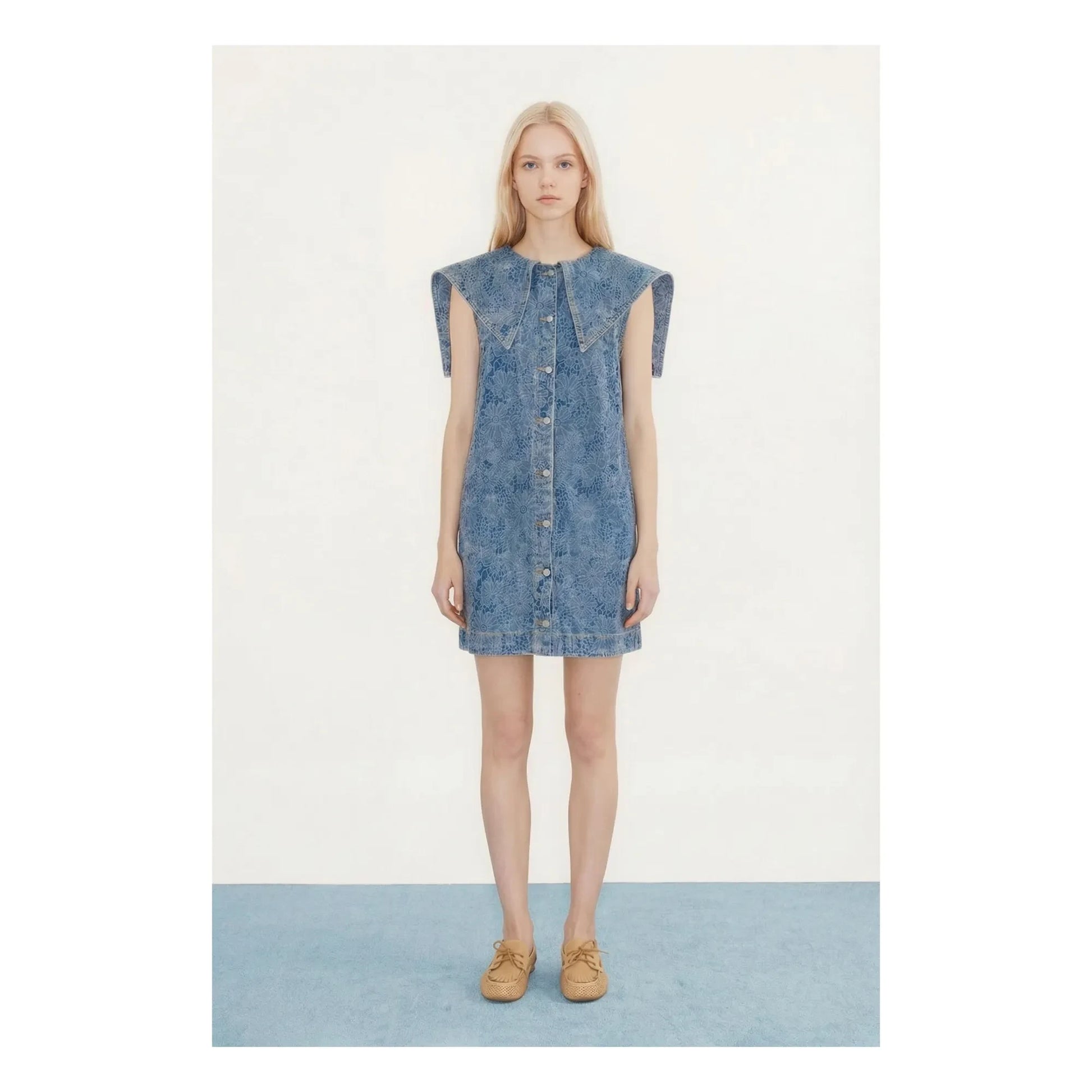 The Tiny Big Sister - Denim Cotton Dress | Denim blue