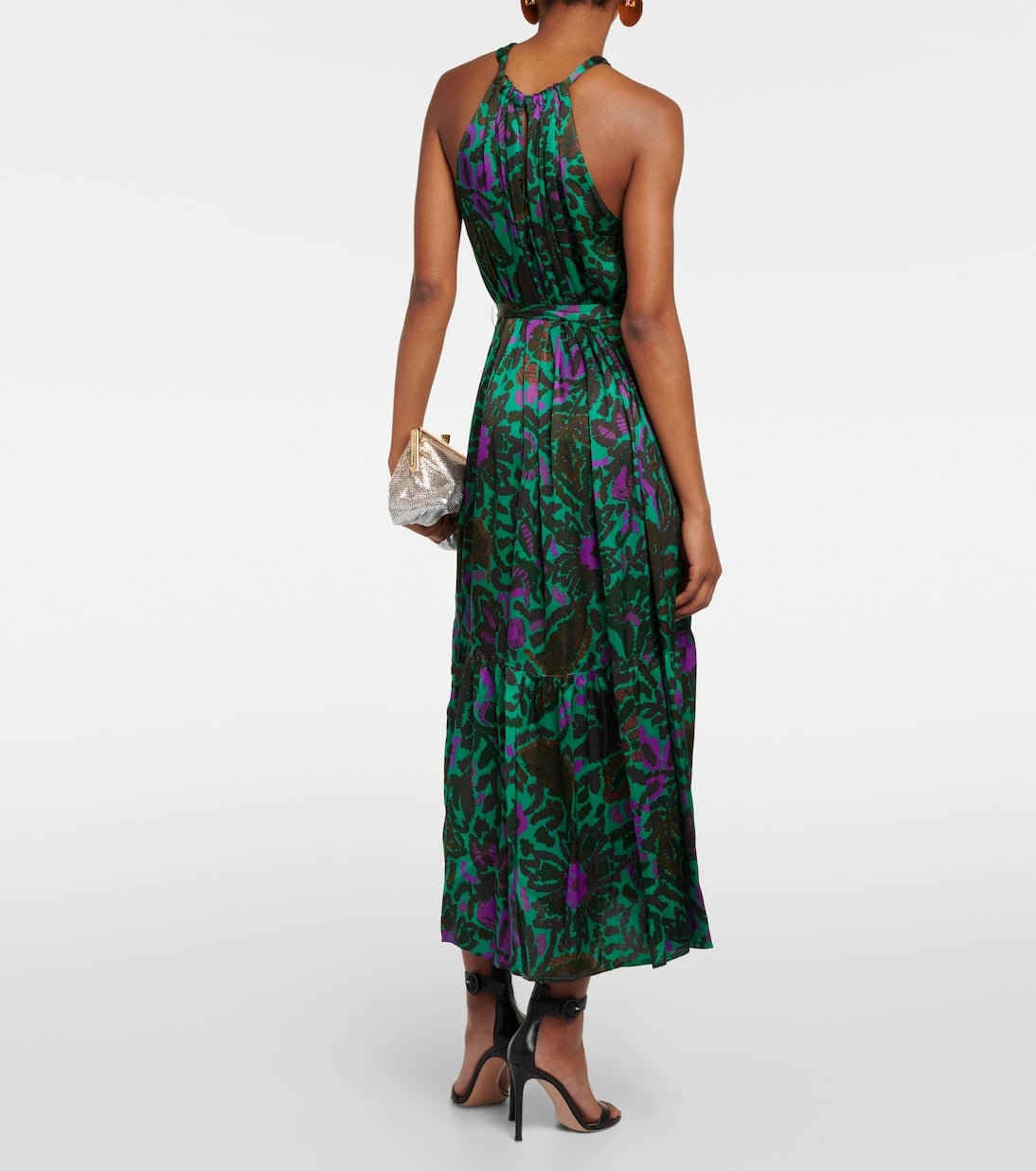 Velvet - Kareese printed satin midi dress