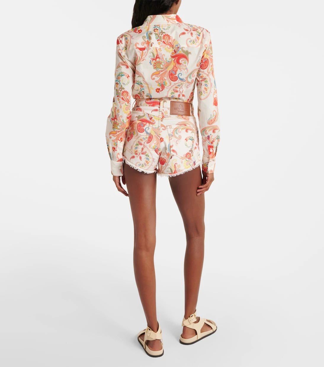 Etro - Mid-rise paisley denim shorts
