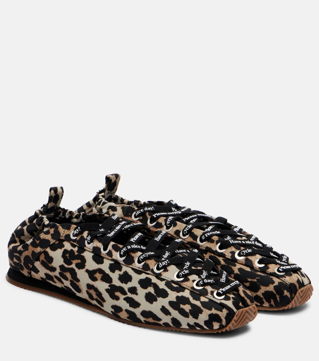 Ganni - Leopard-print ballet flats
