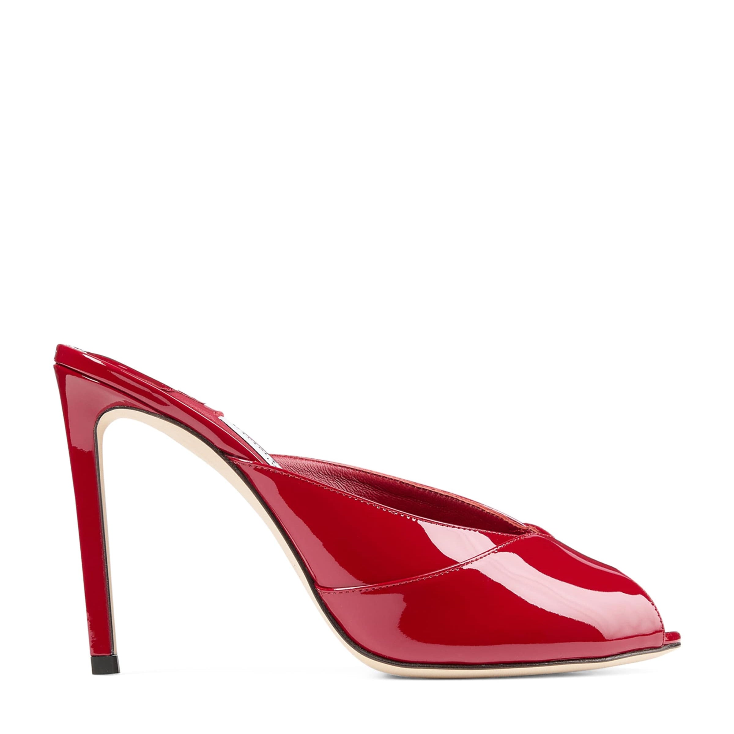 Red Brigitte 100 Patent Leather Mules