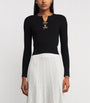 Claudie Pierlot Black Bow-Embellished Cut-Out Sweater