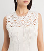 White Crochet Shift Mini Dress