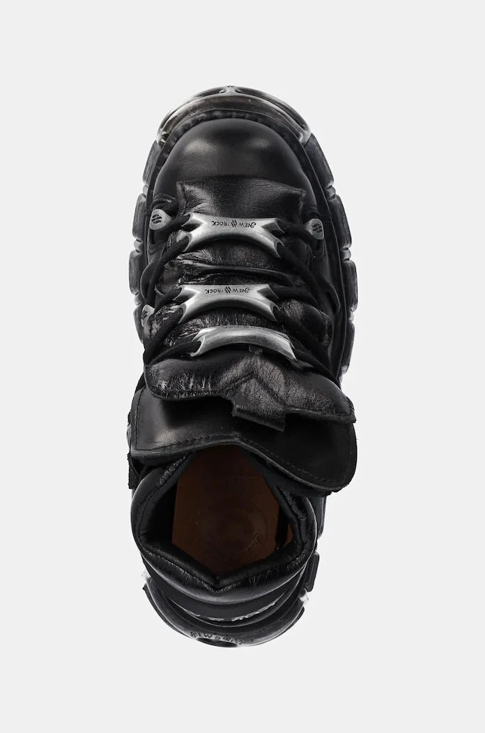 New Rock Itali Negro + Nomada Negro + Tower Negro Acero Deri Spor Ayakkabı