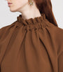 Edeline Lee Brown Ruff Blouse