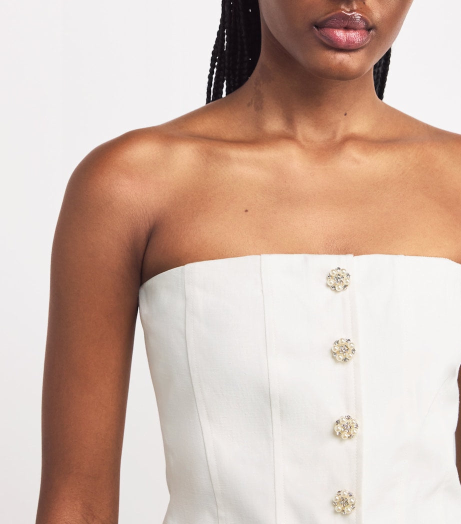 Maje White Off-The-Shoulder Bustier Top