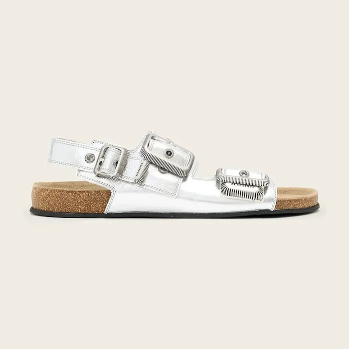 AllSaints сандали дамски от кожа Staffa Sandal