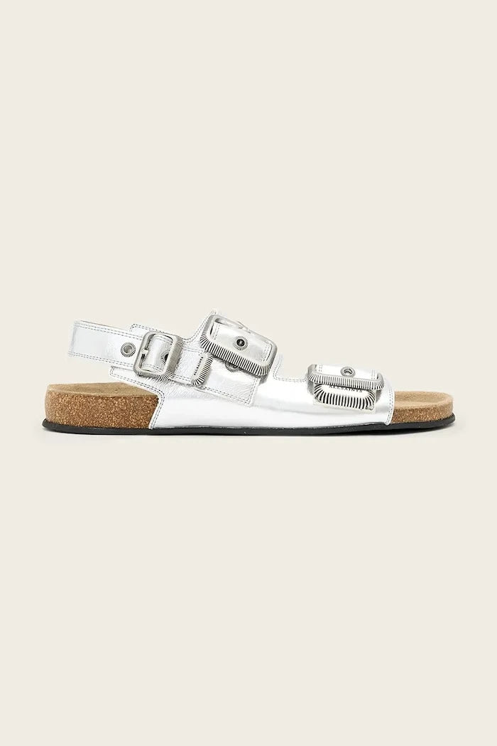 AllSaints сандали дамски от кожа Staffa Sandal