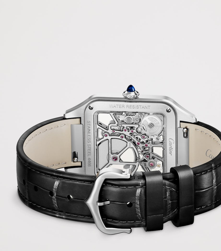 Large Steel Santos-Dumont Skeleton Watch 43.5mm