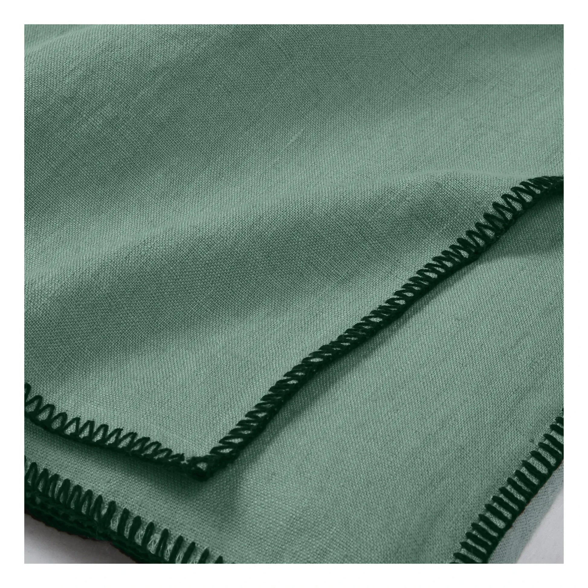Communauté de biens - Oversewn washed linen tablecloth | Sage