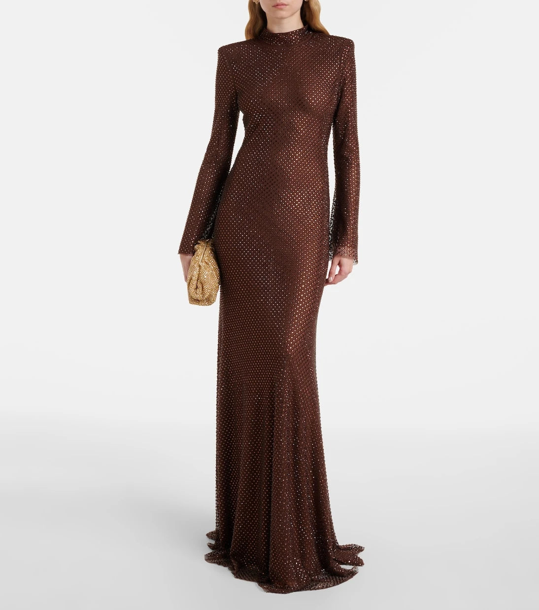 Self-Portrait - Crystal-embellished mesh gown