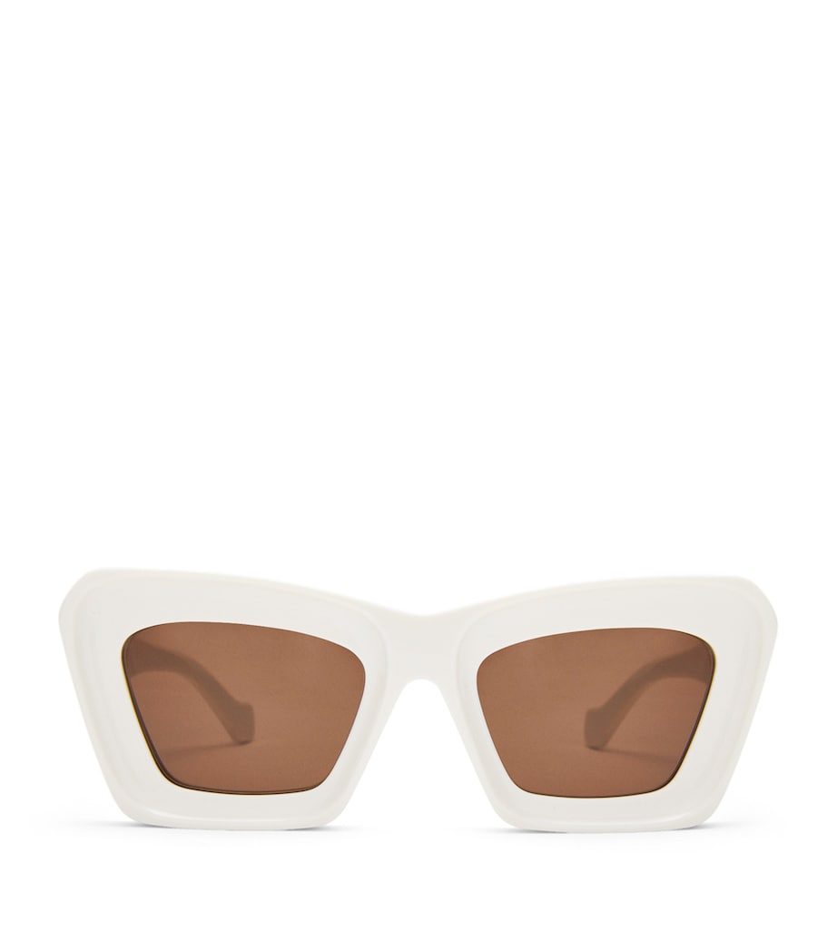 White Bevelled Cat Eye Sunglasses