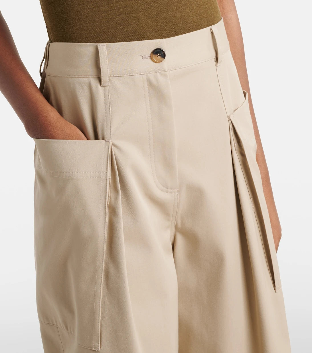 Loewe - Cotton and silk cropped pants