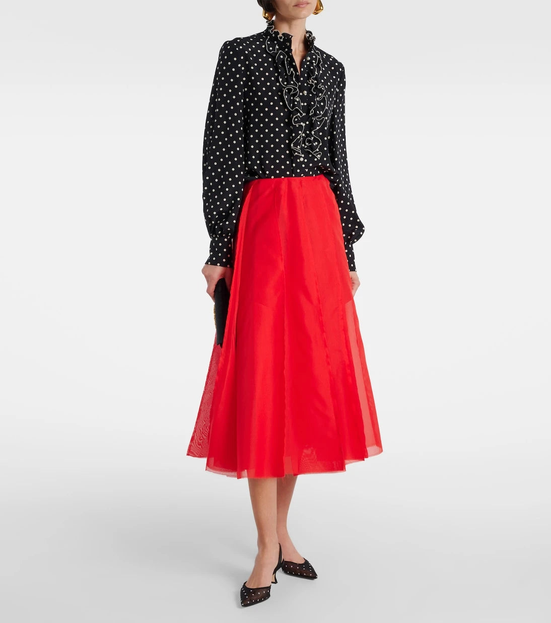 Manolo Blahnik - Carolyne 50 polka-dot mesh slingback pumps