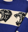 Valentino Garavani Blue Virgin Wool Panther Sweater