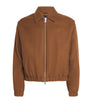 AMI Paris Brown Boiled Wool Bomber Jacket