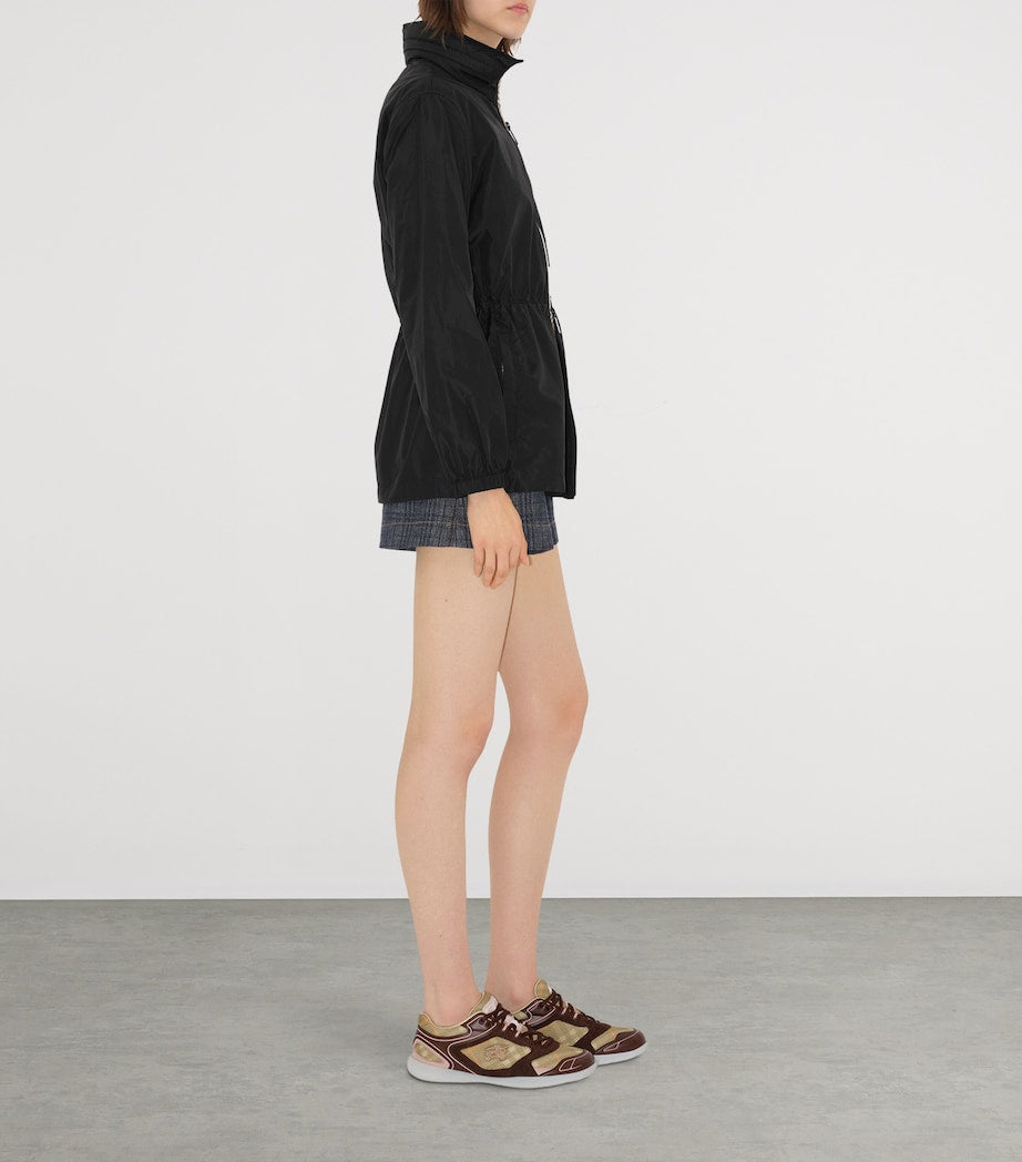 Burberry Black Technical Adaptable Check-Trim Parka