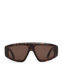 Brown Acetate Aviator Mask Sunglasses