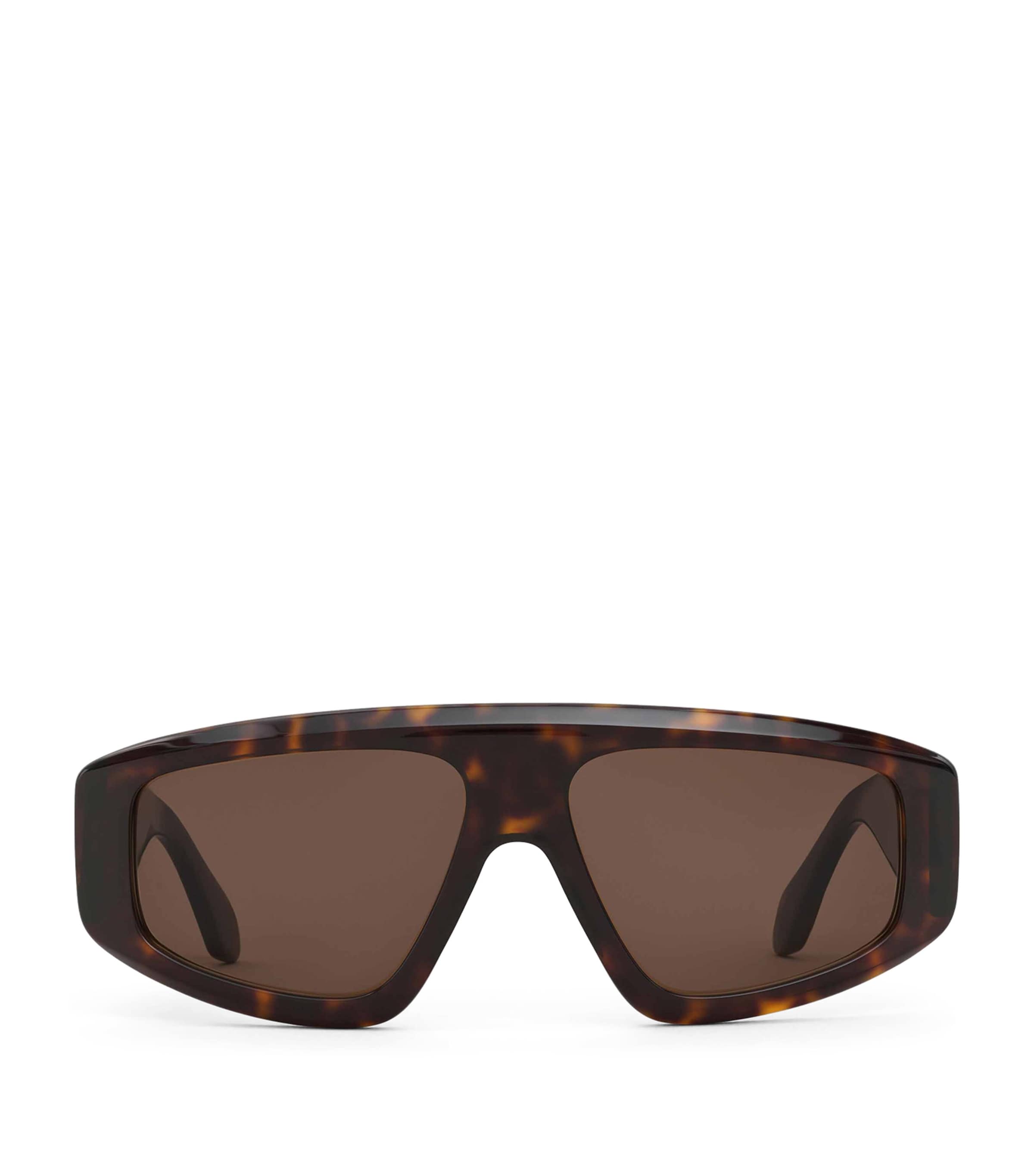 Brown Acetate Aviator Mask Sunglasses