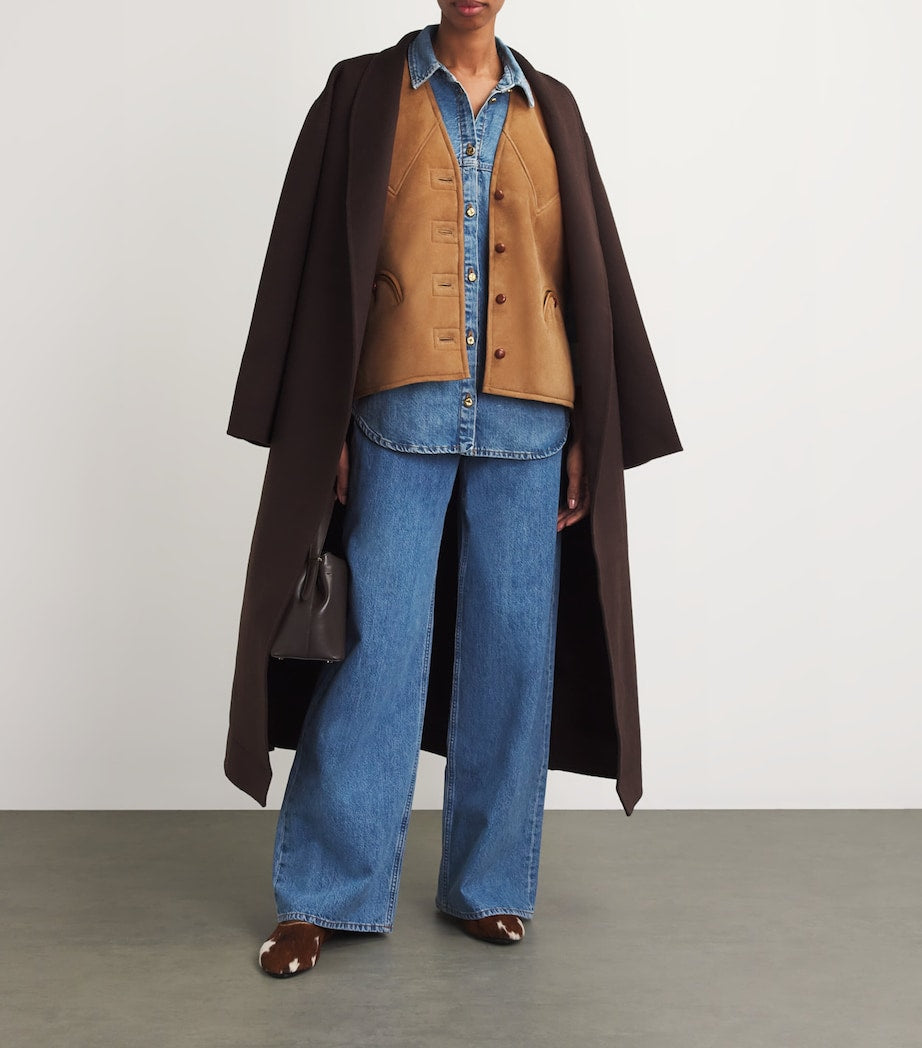 Blazé Milano Brown Shearling Tatoosh Gilet