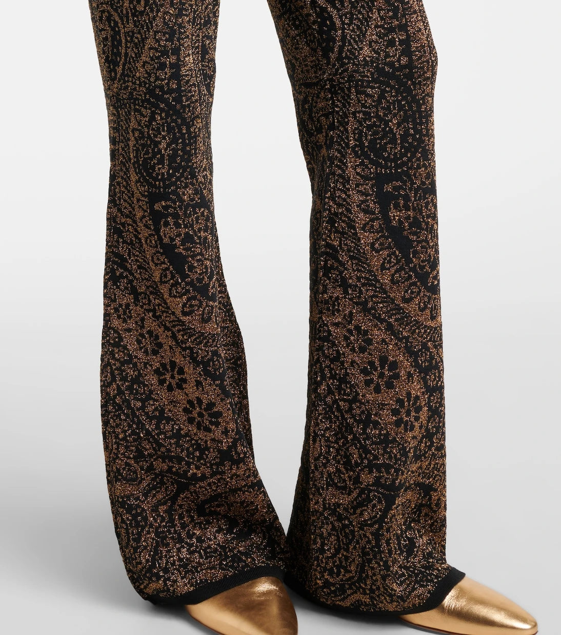 Etro - Paisley wool-blend lamé flared pants