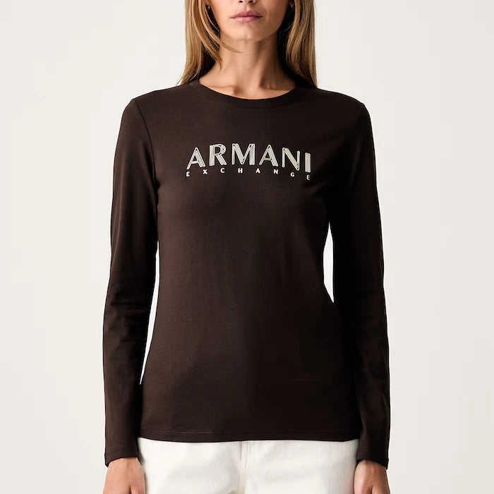Armani Exchange Uzun Kollu Kadın Pamuk Bluz