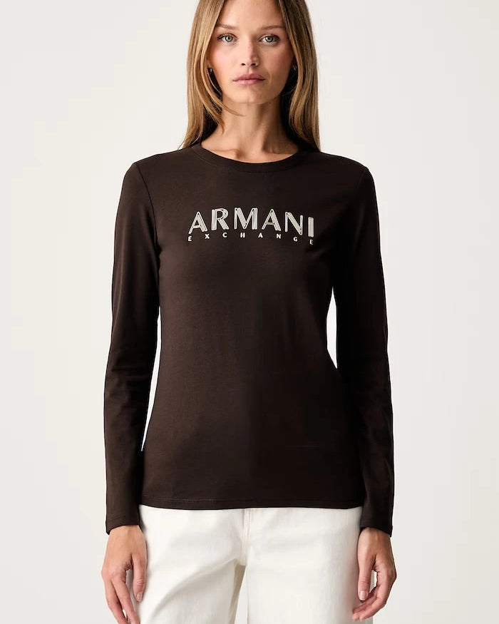 Armani Exchange Uzun Kollu Kadın Pamuk Bluz