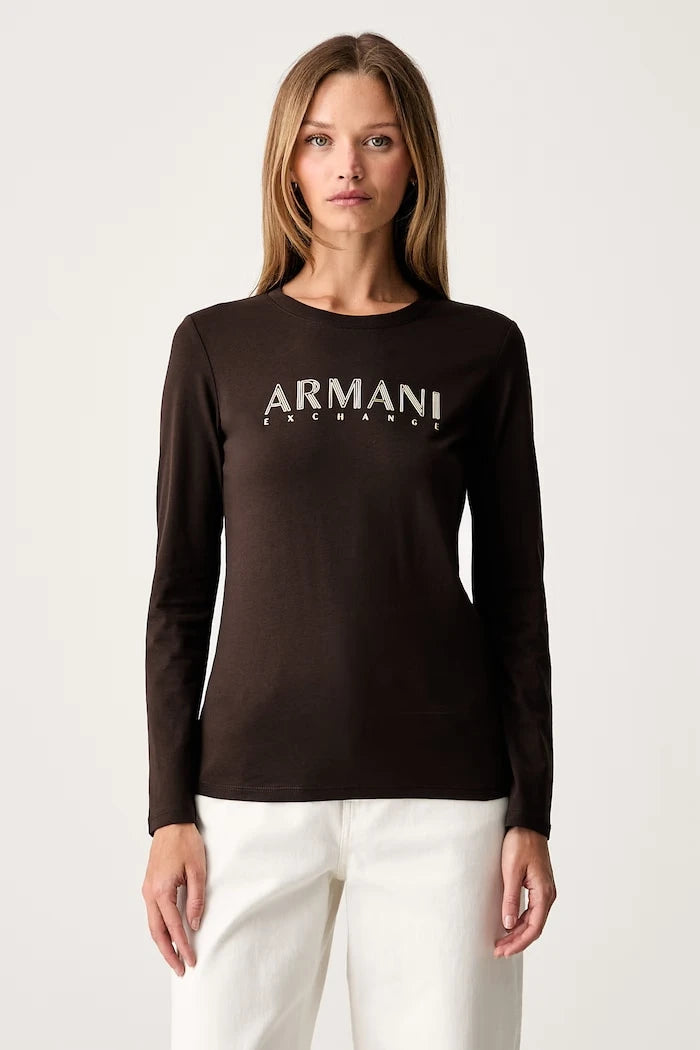 Armani Exchange Uzun Kollu Kadın Pamuk Bluz