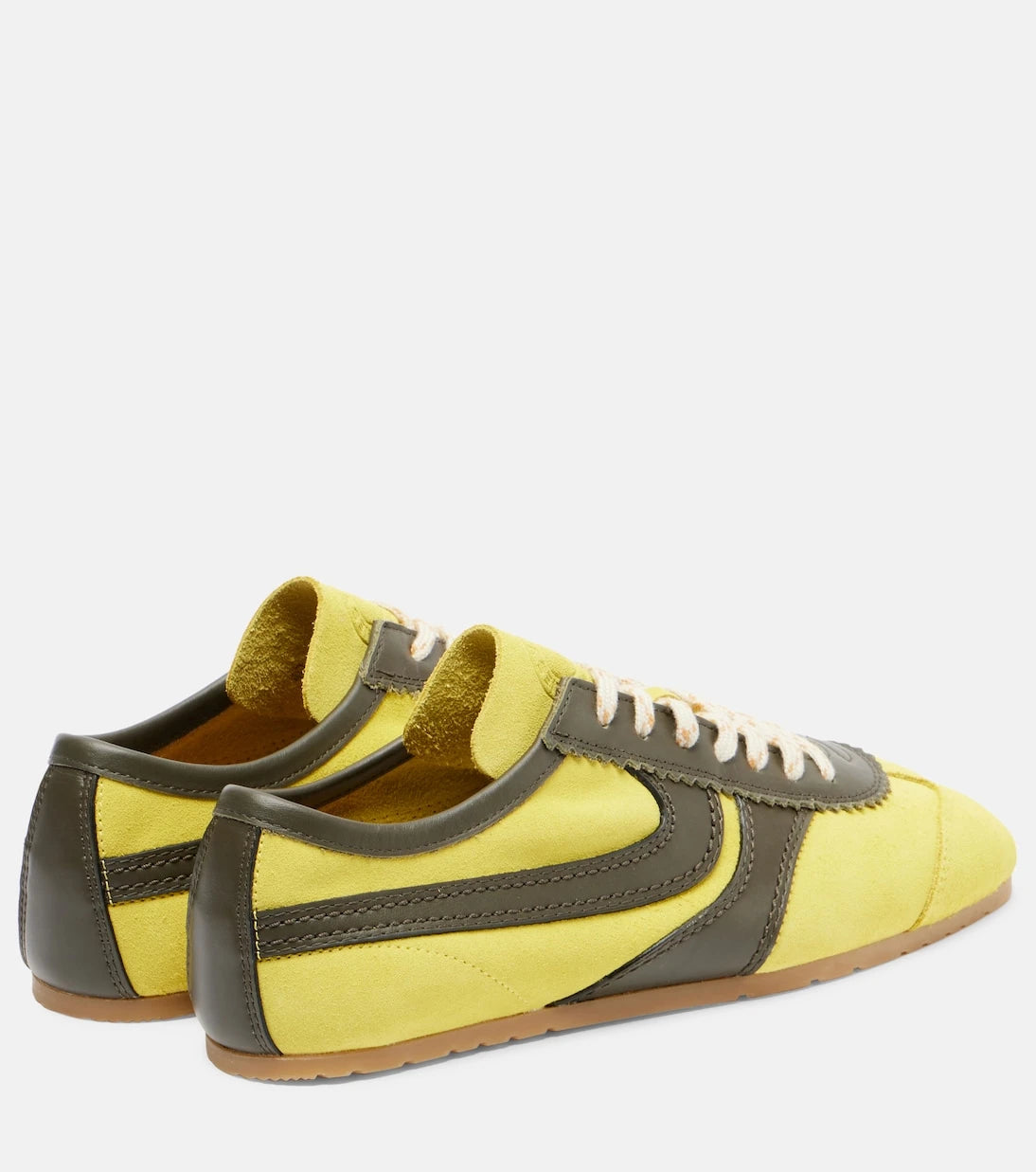 Dries Van Noten - Leather-trimmed suede sneakers