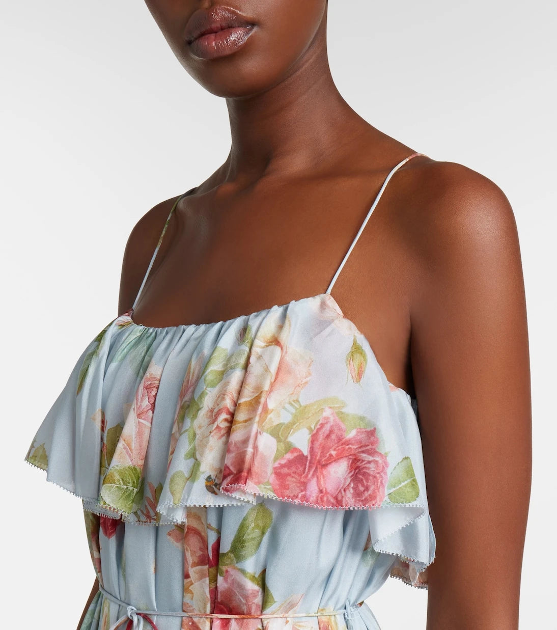 Zimmermann - Roselight floral ruffled silk maxi dress