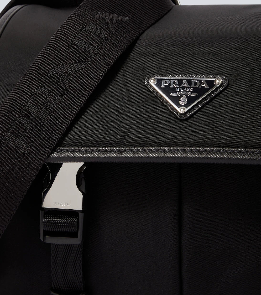 Prada - Re-Nylon leather-trimmed shoulder bag