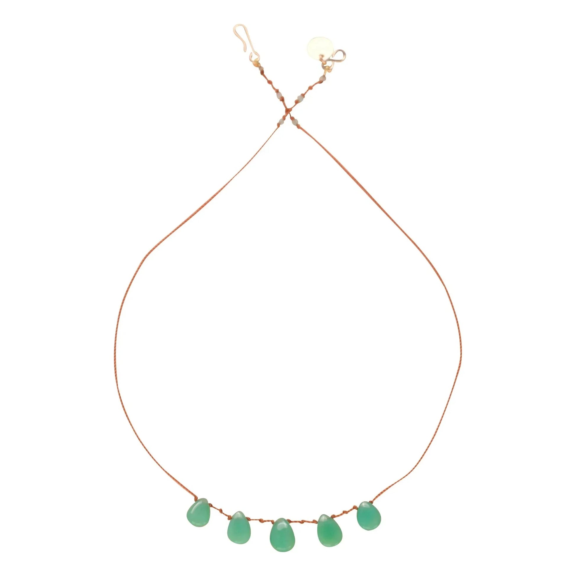 Ivarene - Necklace 5 Drops | Chrysoprase