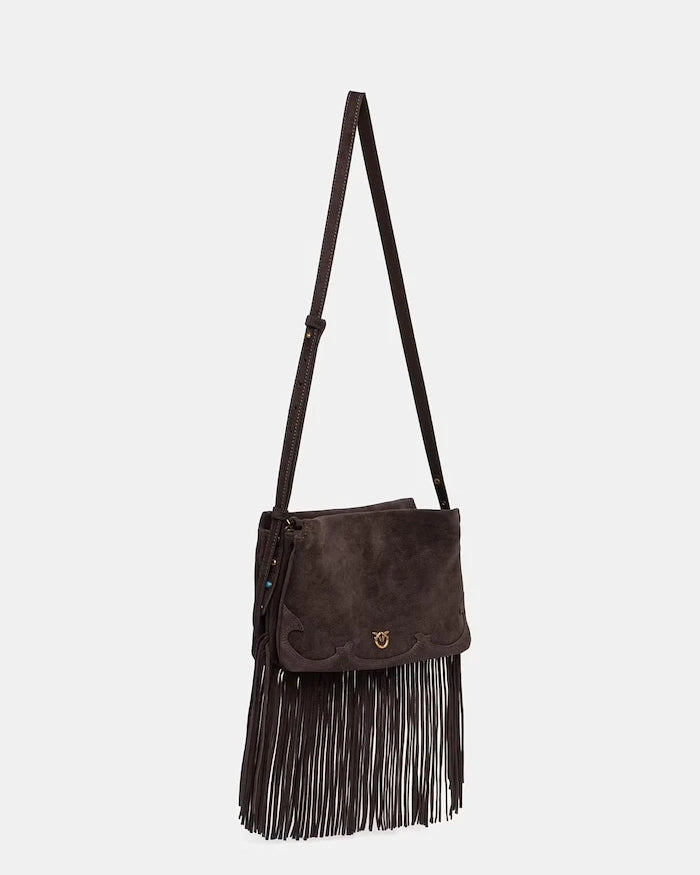 Pinko kadın süet crossbody çanta