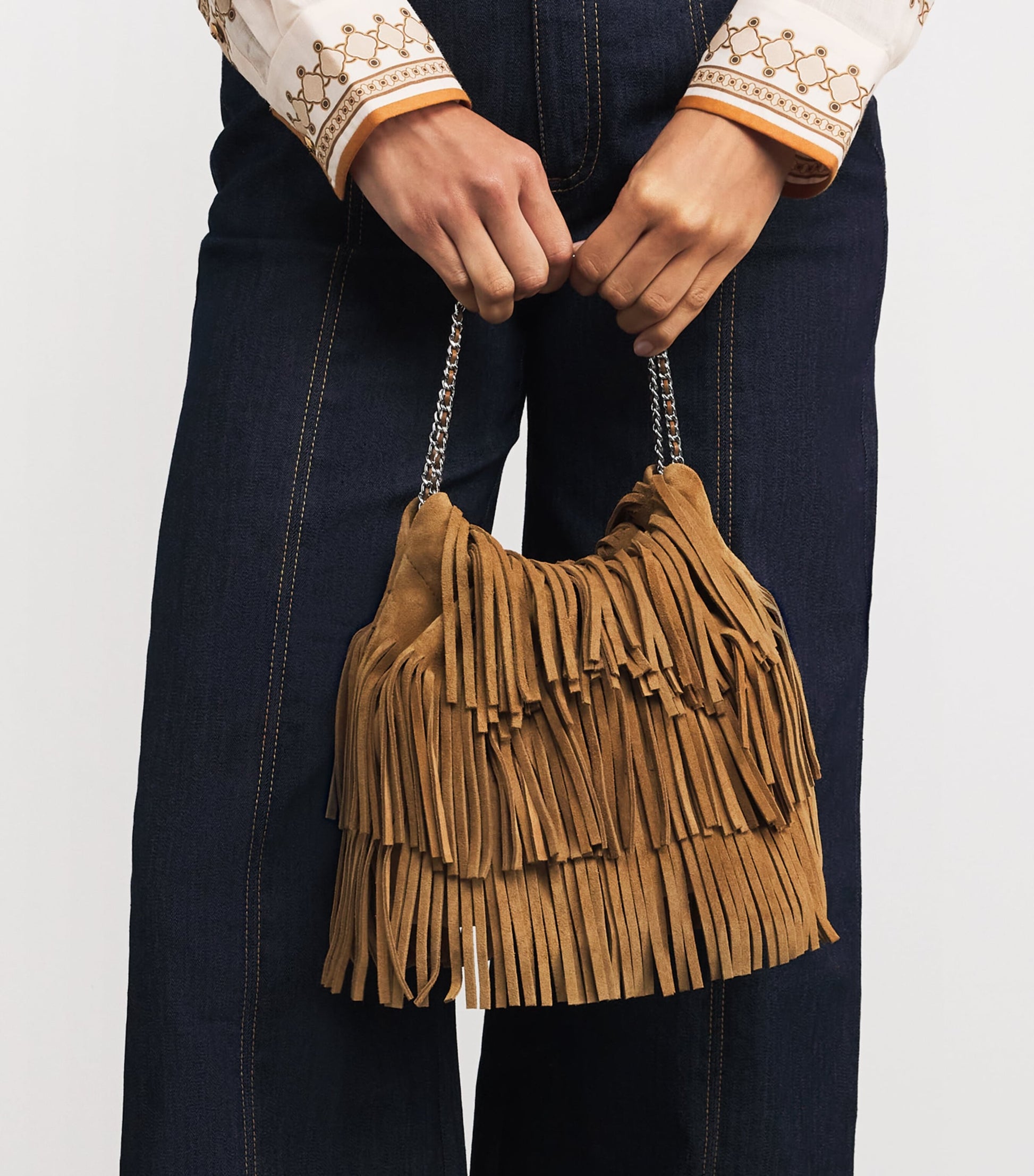 Mini Suede Fleming Top-Handle Bag