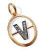 Annoushka Yellow Gold and Diamond Initial V Pendant