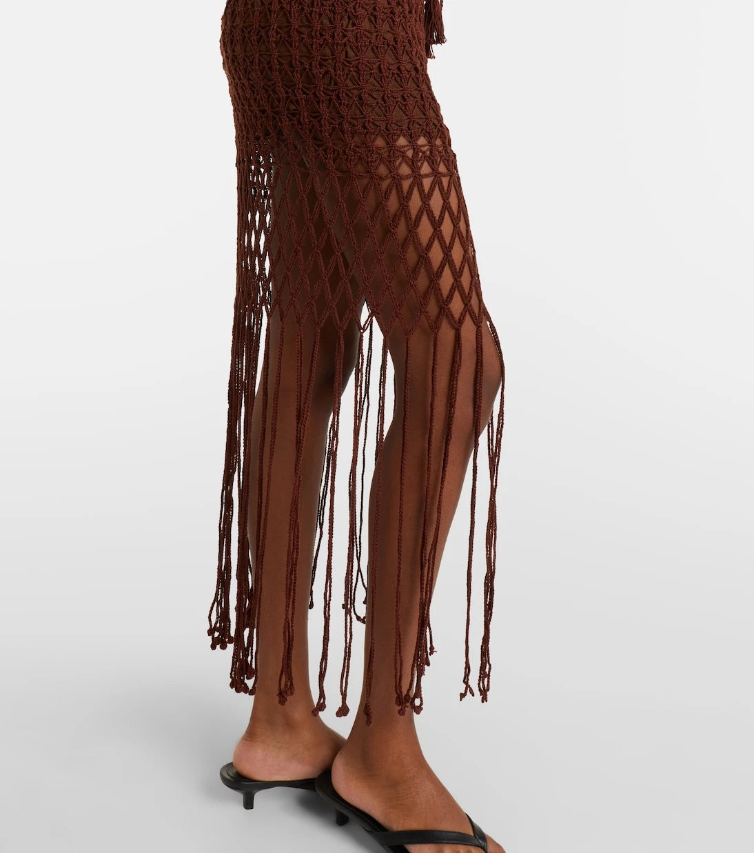 Anna Kosturova - Crochet fringed cotton miniskirt