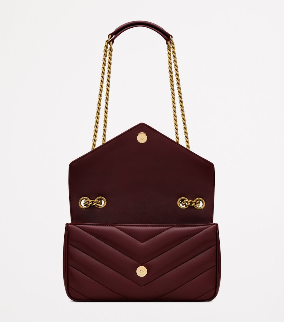 Saint Laurent Burgundy Small Loulou Shoulder Bag
