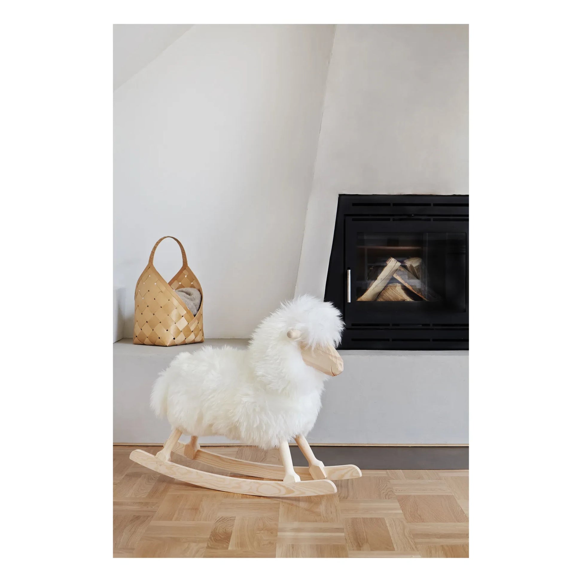 Danish Crafts-Povl Kjer - Rocking sheep  | White