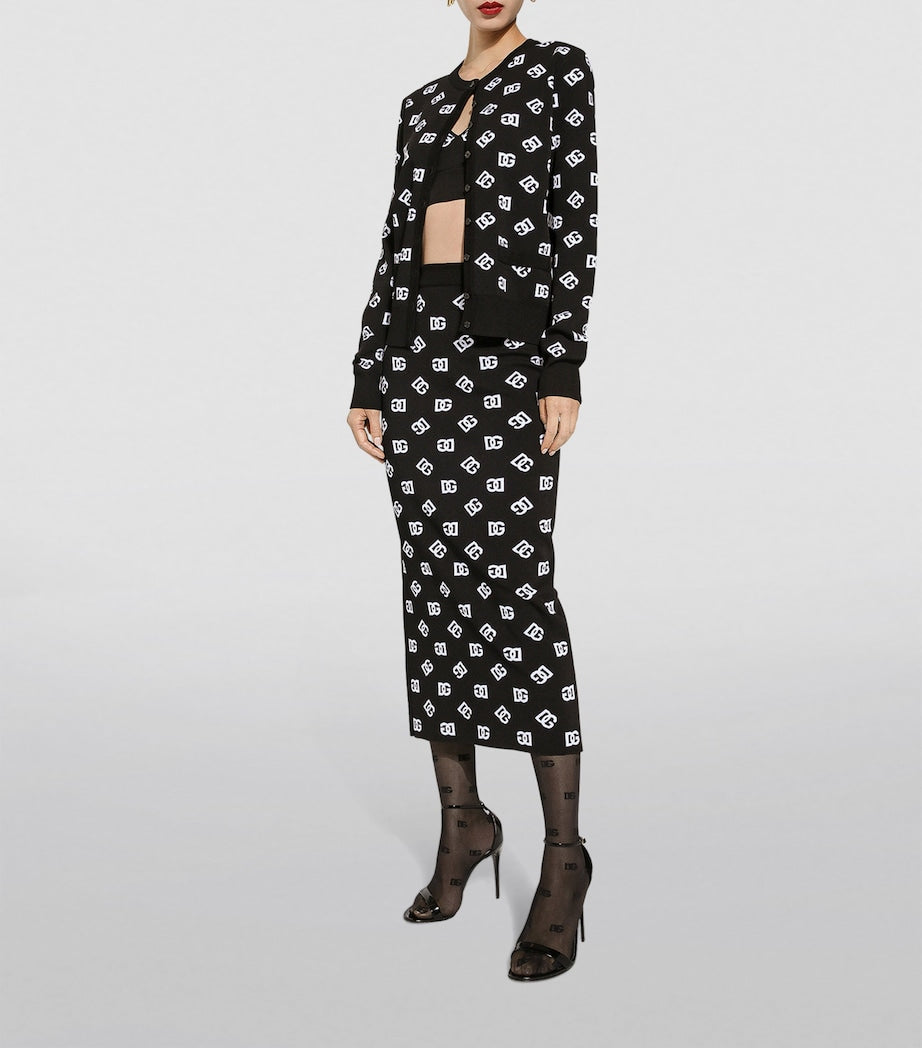 Multi Knit Monogram Skirt