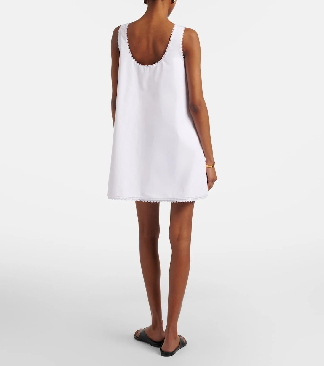 Róhe - Lace-trimmed cotton poplin minidress