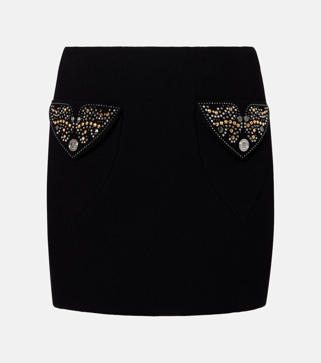 Versace - Virgin wool crêpe miniskirt
