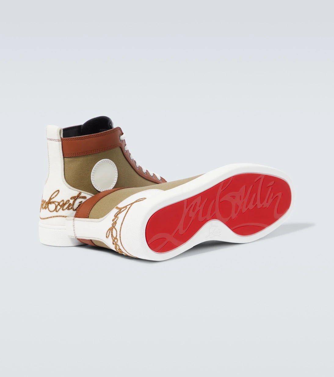 Christian Louboutin - Fun Louis leather-trimmed sneakers