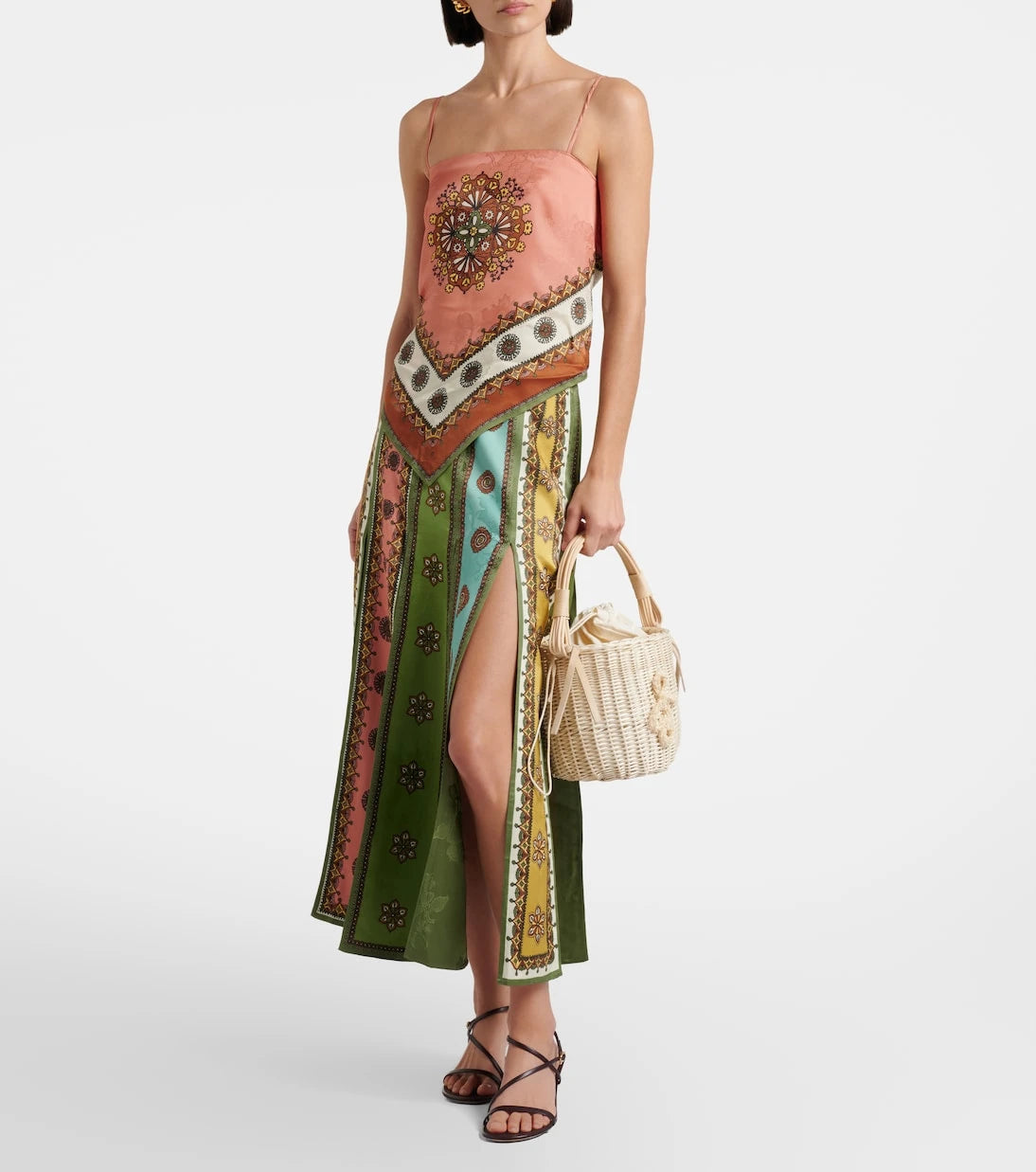 Ruslan Baginskiy - Iza rattan-trimmed wicker basket bag