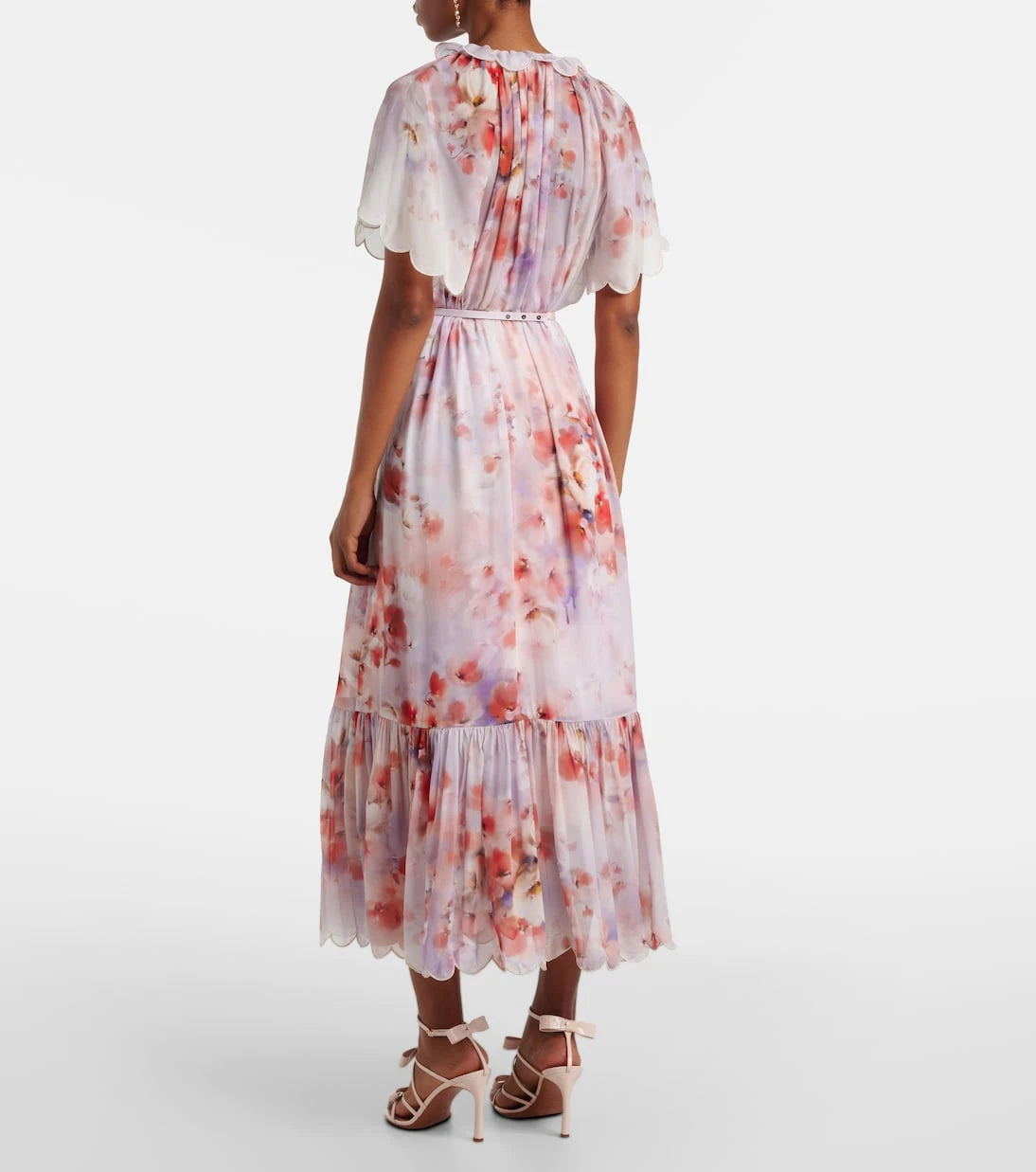 Zimmermann - Crush floral belted midi dress