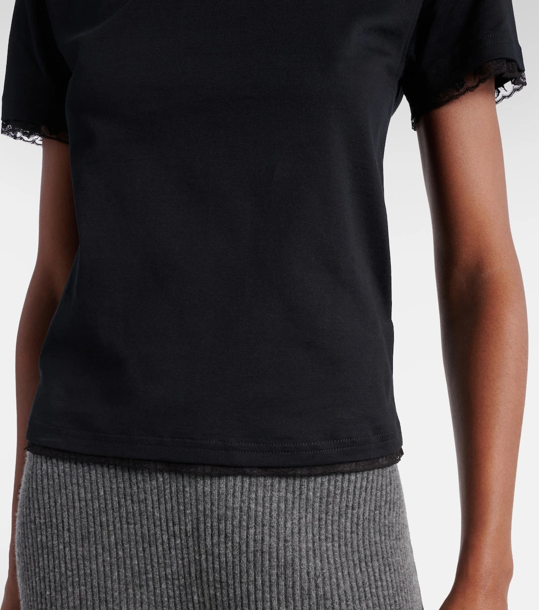 Gucci - Camiseta de jersey de algodón bordada con encaje
