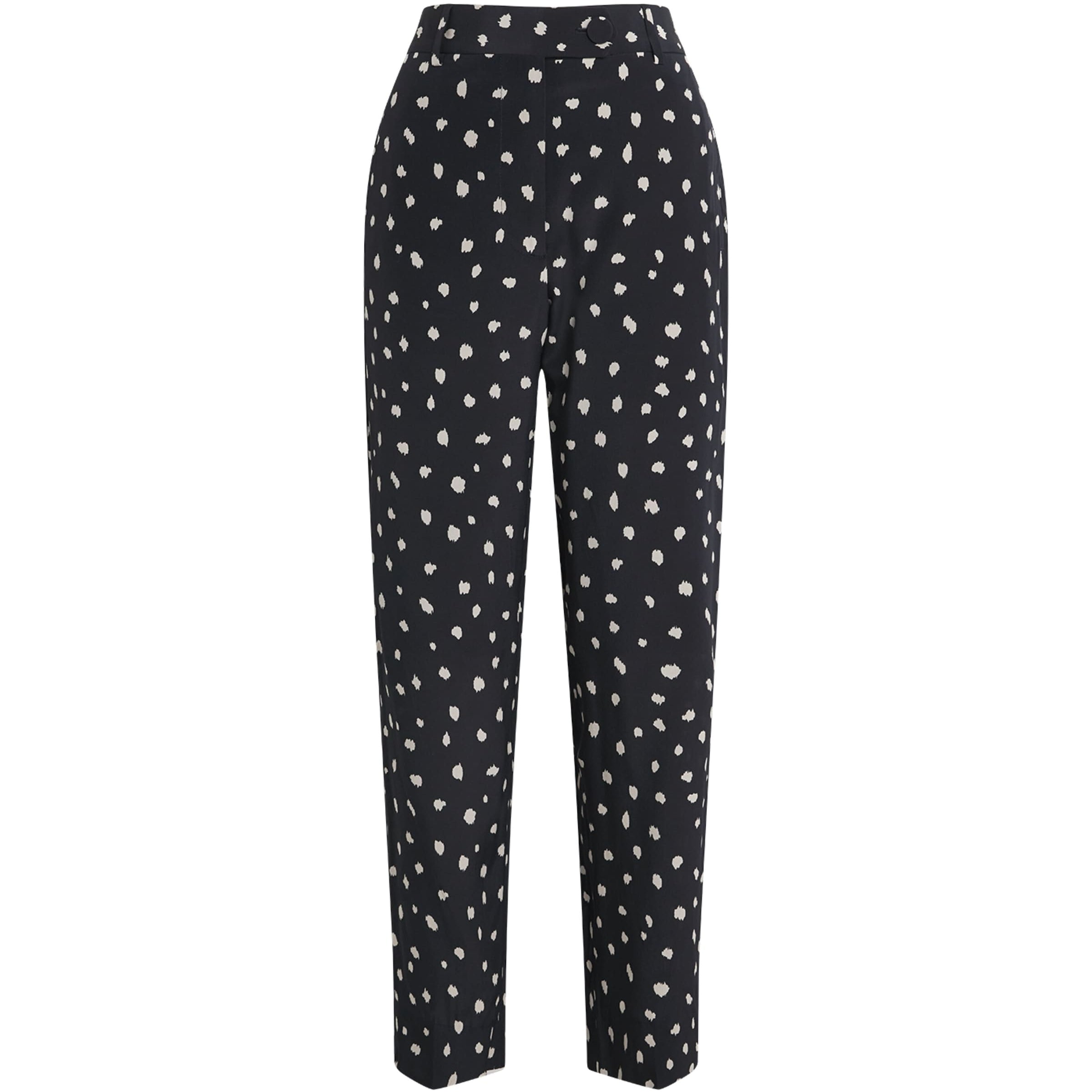 Blazé Milano Navy Silk Polka-Dot Mariquita Straight Trousers