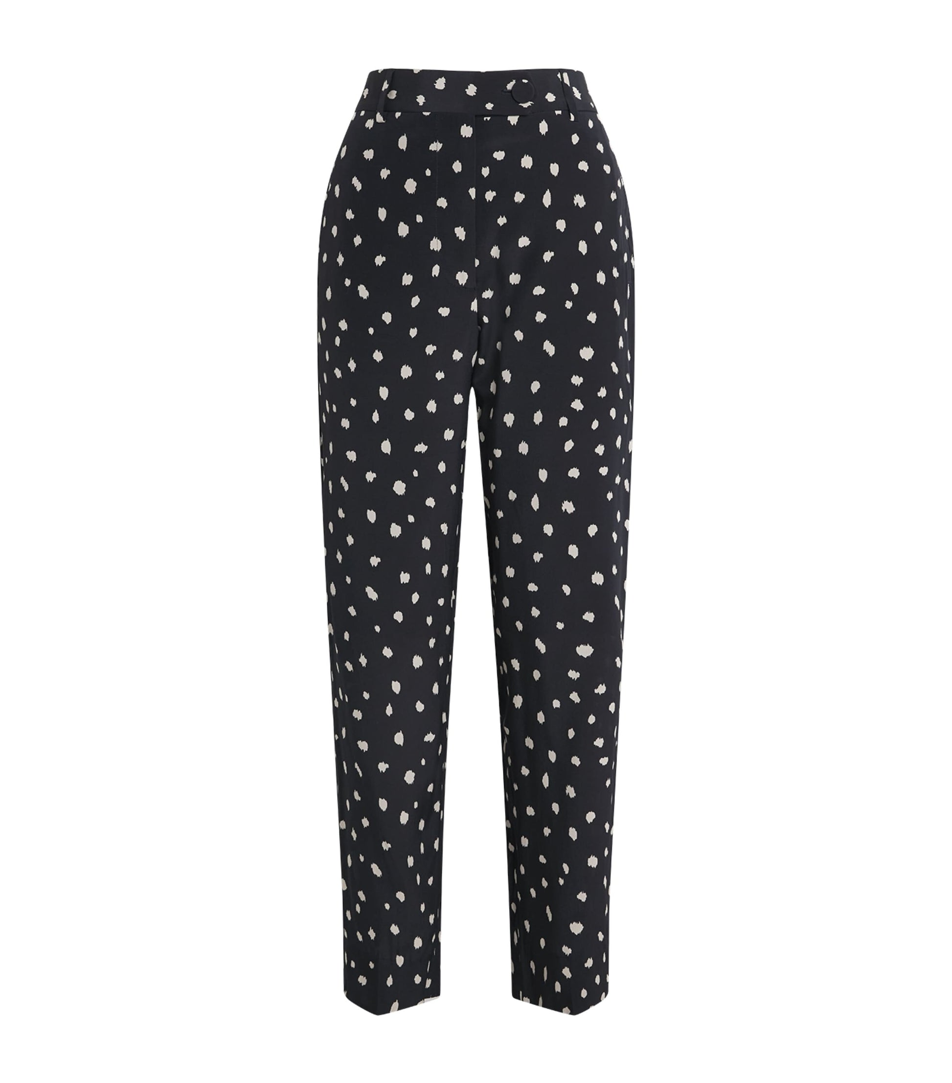 Blazé Milano Navy Silk Polka-Dot Mariquita Straight Trousers