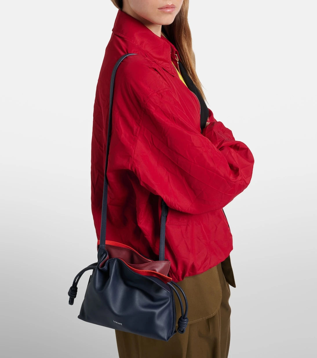 Loewe - Layered Flamenco Mini leather clutch