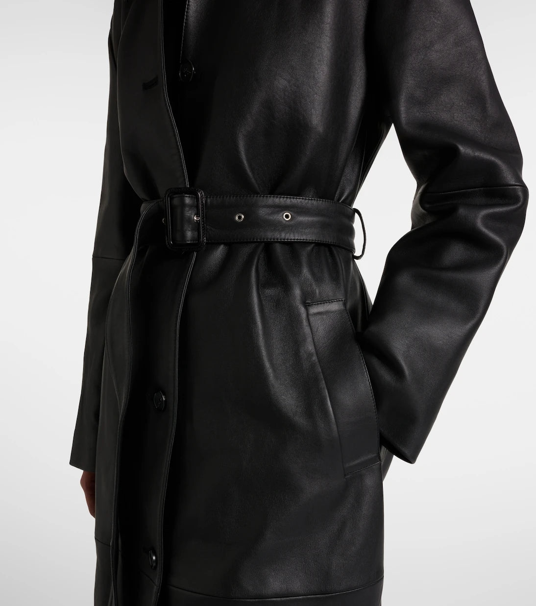 Toteme - Belted leather coat