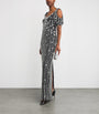 Pamella Roland Black Crystal-Embellished Gown